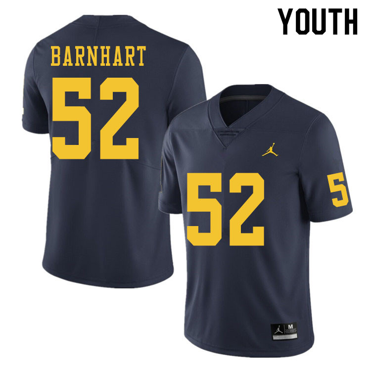 Youth #52 Karsen Barnhart Michigan Wolverines College Football Jerseys Sale-Navy